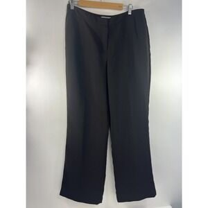 Larry Levine Dress Pants Women's Sz 14 Chocolate Brown Lined Straight Leg